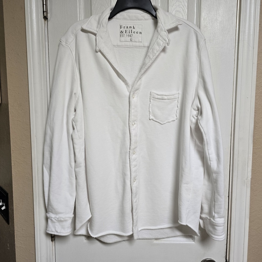 Frank & Eileen Triple Fleece Eileen Sweatshirt button down white Excellent large
